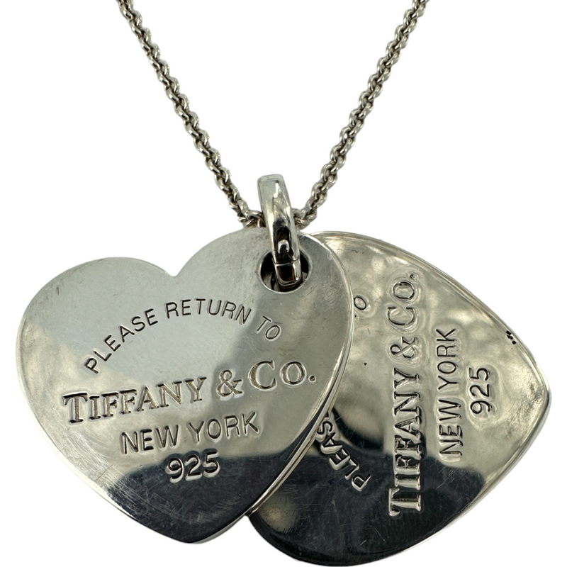 Tiffany 925 Sterling Silver Return to Tiffany Double Heart