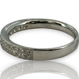 18kt White Gold Half Eternity 3.3mm Wedding Band with Two Rows of Diamonds