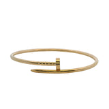 Cartier Small Model Juste un Clou Nail Bangle Bracelet in 18kt Yellow Gold Size 17 6.7"