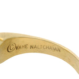 Vahe Naltchayan Vintage 1987 Solid 18kt Yellow Gold Chrysoprase Intaglio Ring Size 5