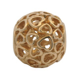 Pandora Rare Retired 14kt Yellow Gold Glowing With Love Hearts Bead Spacer Charm