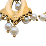 Vintage Victorian Revival 14kt Yellow Gold and Freshwater Seed Pearl Drop/Dangle Earrings