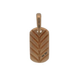 David Yurman Solid 18kt Rose Gold and Cognac Diamonds Mini 21mm Dog Tag Pendant