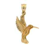 Solid 14kt Yellow Gold Hummingbird Bahamas Dangle Charm Pendant