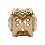 Pandora Solid 14kt Yellow Gold and CZ Square Sparkle Bead Spacer Halo Charm