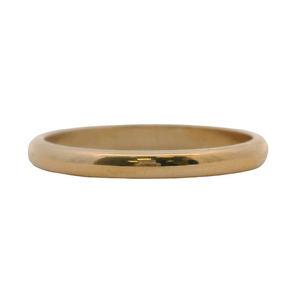 Vintage Solid 14kt Yellow Gold 2.3mm Thin Stackable Wedding Band Ring Size 6.75