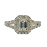 Vera Wang Love Solid 14kt White Gold 1 1/3 Diamond Emerald Cut Engagement Ring Size 7.5