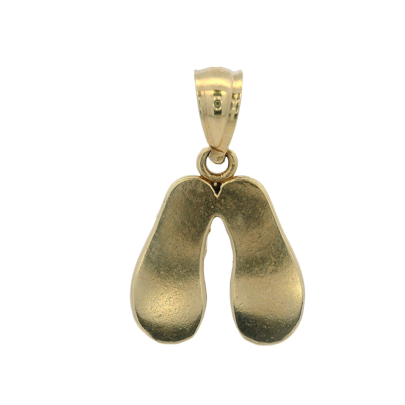 Vintage Solid 10kt Yellow Gold Vacation Flip Flops Charm