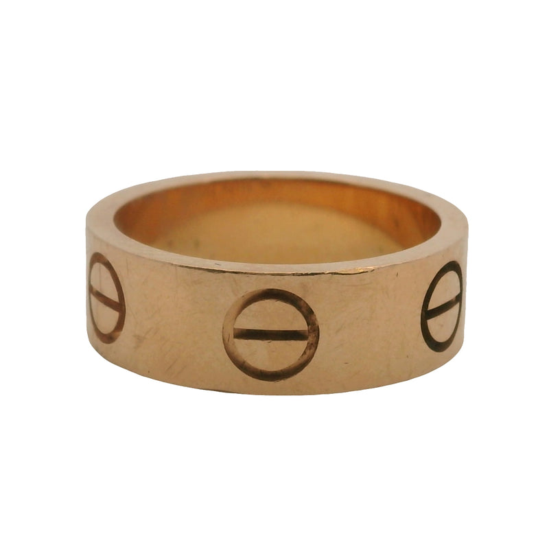 Cartier Solid 18kt Rose Gold Classic Love Ring 6mm Band Size 5.75