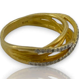 I. REISS Solid 14kt Yellow Gold Gallery Matte-Finish Arch Tube Ring Size 7.5
