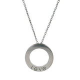 Cartier Solid 18kt White Gold Paved Diamond LOVE Pendant 16.5" Necklace