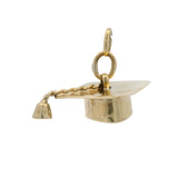 Solid 10kt Yellow Gold 3D Dangle Graduation Cap Charm