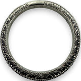 Blue Nile Solid 14kt White Gold Milgrain Stackable 2.5mm Band Ring with Leaf Details Size 7.75
