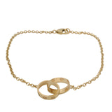 Cartier Solid 18kt Yellow Gold LOVE Interlocking Rings 7" Chain Bracelet