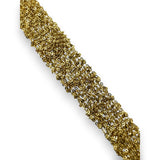 14kt Solid Yellow Gold 40" Sparkling Reflective Mesh Lariat Tie Necklace With Chain Tassels Made in Italy