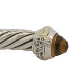 David Yurman 7mm 925 Sterling Silver and 14kt Yellow Gold Classic Cable Bracelet with Yellow Citrines