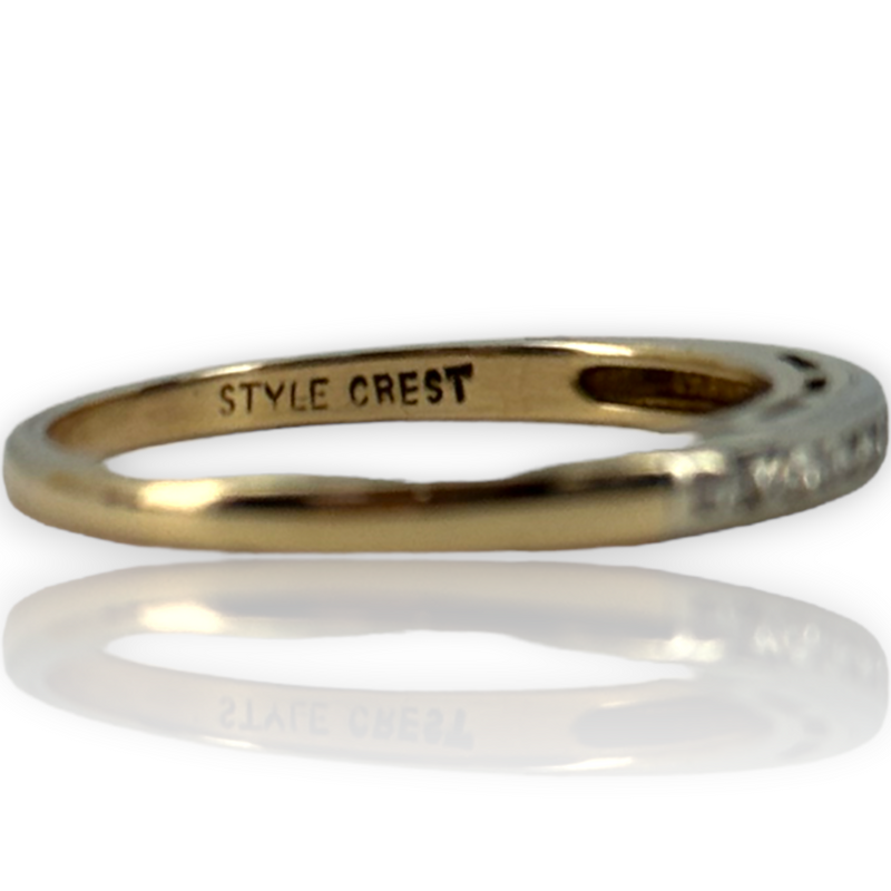 Channel Set Diamond Wedding Anniversary Band Ring White Yellow Gold 14k 585 Size 6
