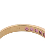 Solid 14kt Yellow Gold and Natural Ruby Half-Eternity Channel-Set Stacking Band Size 5.5