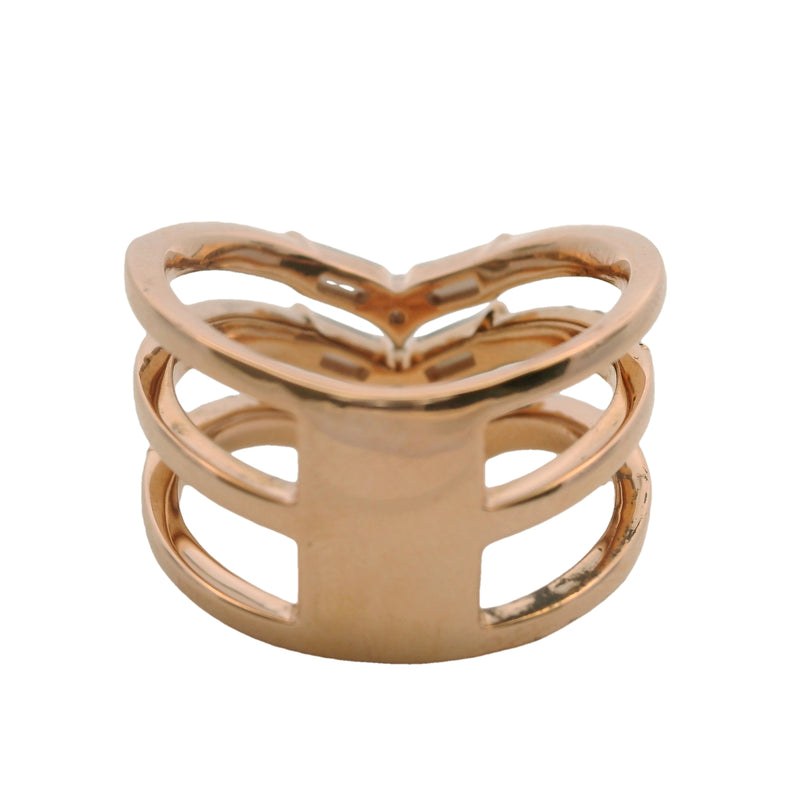 Le Vian 14kt Rose Gold "Chocolate" Smoky Quartz and Diamond 3-Band Stacked Ring Size 7