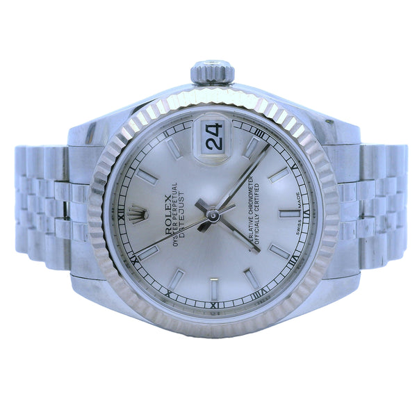 Rolex 178274 Midsize Datejust Silver 31mm Steel Watch