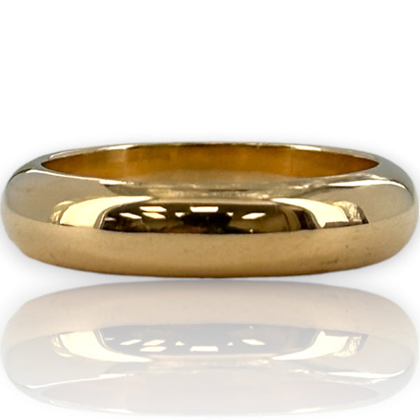 UnoAerre Solid Heavy 6.9g 18kt Yellow Gold 750 Wedding Stackable Band 4.6mm Width Size 6.5 Ring