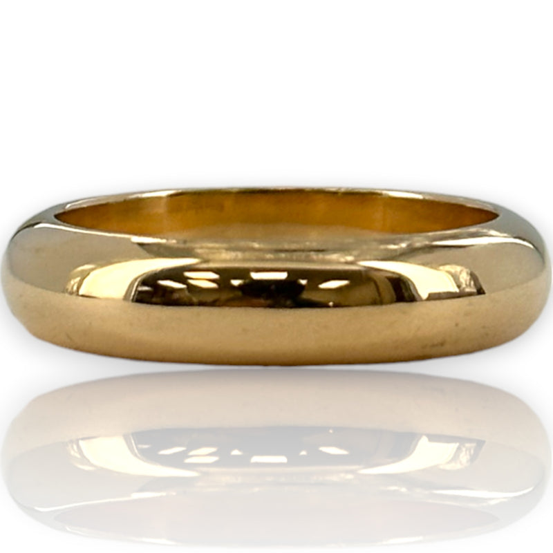 UnoAerre Solid Heavy 6.9g 18kt Yellow Gold 750 Wedding Stackable Band 4.6mm Width Size 6.5 Ring