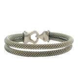 Joseph Esposito 925 Sterling Silver Flexible Thick Wire Hook 7" Bangle Bracelet