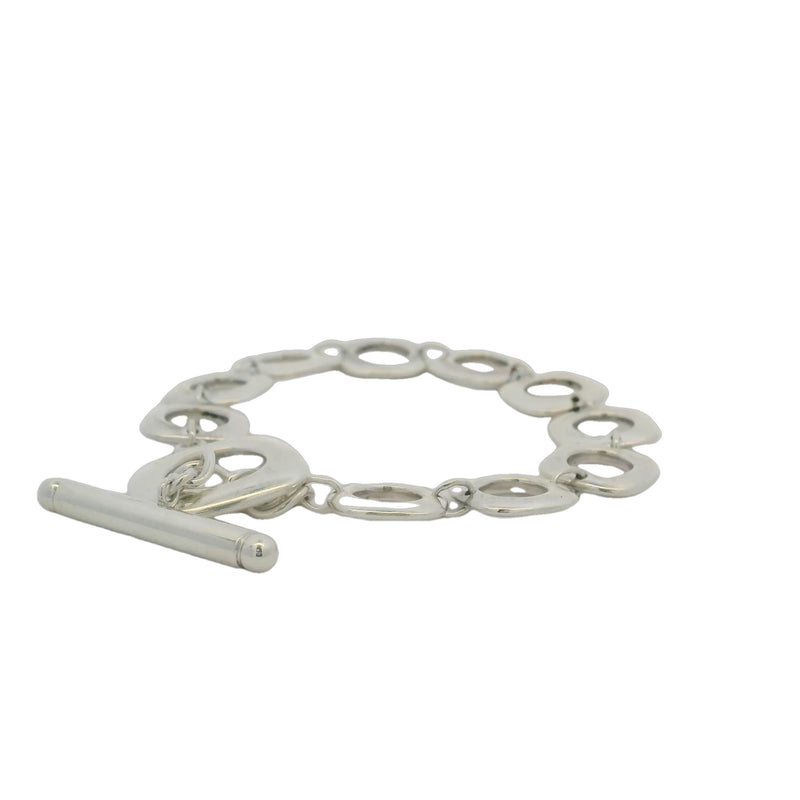 Tiffany & Co 925 Sterling Silver Open Square Cushion Link Toggle Bracelet 7.5"