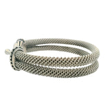 Joseph Esposito 925 Sterling Silver Flexible Thick Wire Hook 7" Bangle Bracelet
