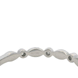 Solid 18kt White Gold and Diamond Scalloped Milgrain Alternating Shapes Ring Band Size 5.75