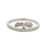 Djula Solid 18kt White Gold and 0.24ctw Diamond Star of David Dangle Pinky Ring Size 2.5