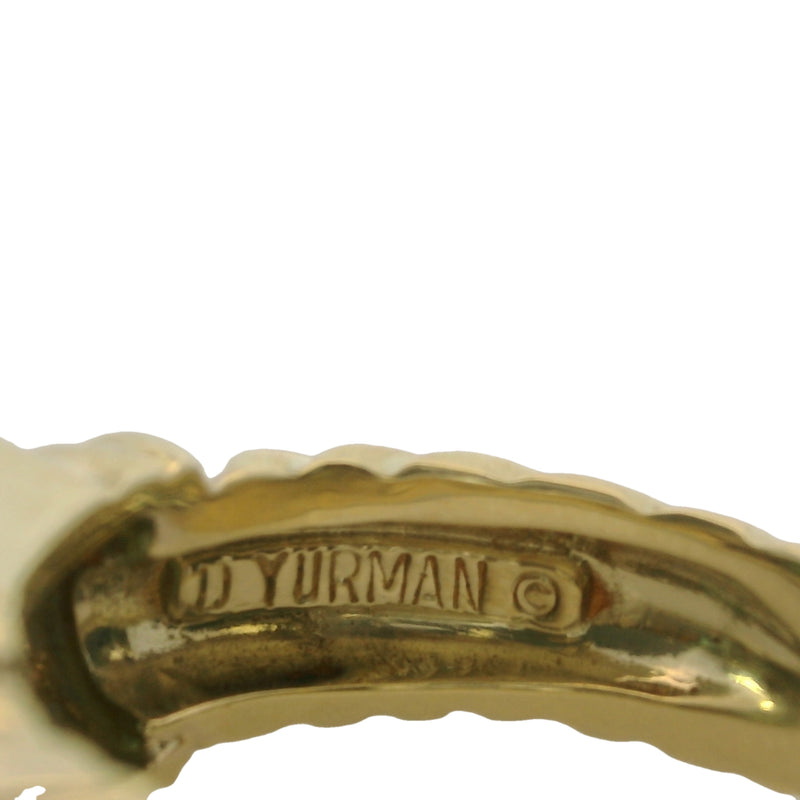 Rare Vintage David Yurman 14kt Yellow Gold and Sugarloaf Peridot Thick Cable Solitaire Ring Size 6.5
