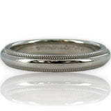 Tiffany & Co Together Collection Solid 950 Platinum Milgrain 3mm Band Wedding Engagement Ring Size 6.5
