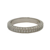 Vintage Platinum and 1.3ctw Diamond 3-Sided Eternity Band Wedding Stackable Ring Size 5.75