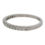 Solid 14kt White Gold and Diamond 2mm Stackable Wedding Band Ring Size 7