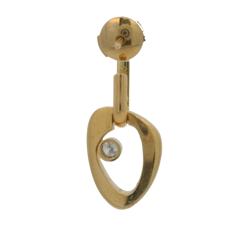 Georg Jensen Rare Solid 18kt Yellow Gold Modern Single Dangle Earring with Diamond