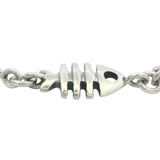 Solid 925 Sterling Silver Fish Bone Skeleton Link 7.5" Bracelet
