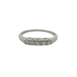 Vintage 1950s Polishook & Son 14kt White Gold and Diamond 3mm Wedding Band Ring Size 6.25