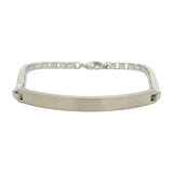 Tiffany & Co 925 Sterling Silver Venetian Link Brushed Metal ID Bracelet 8.5"
