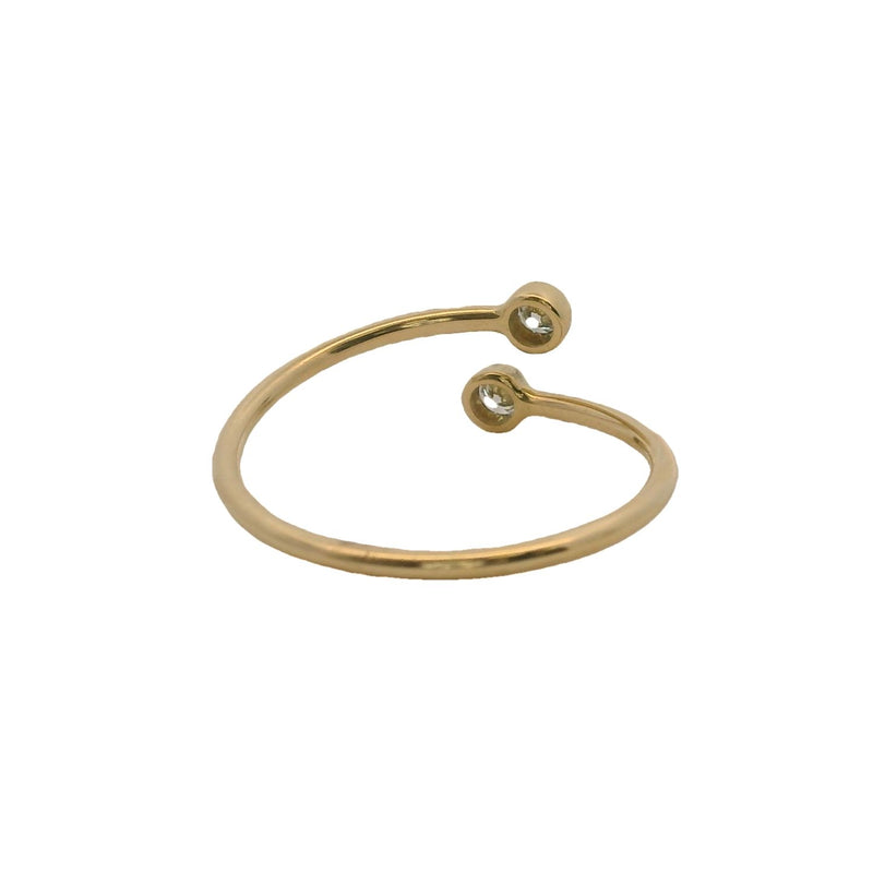 Tiffany & CO Elsa Peretti 0.10ctw Bezel Set Diamond Hoop Bypass Ring Size 6