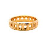 Tiffany & Co Solid 18kt Rose Gold Tiffany T Collection True Wide Ring with Alternating T Motif Size 9 Made in Italy
