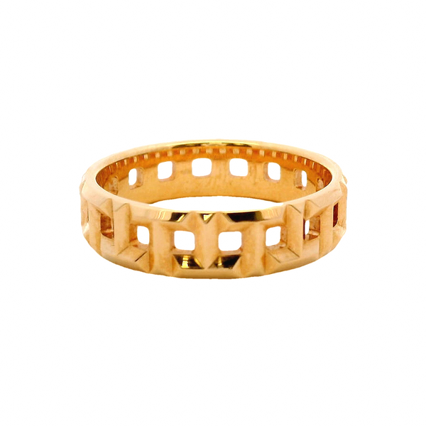 Tiffany & Co Solid 18kt Rose Gold Tiffany T Collection True Wide Ring with Alternating T Motif Size 9 Made in Italy