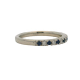 Vera Wang Love Solid 14kt White Gold Diamond and Sapphire Band Ring Size 5.25