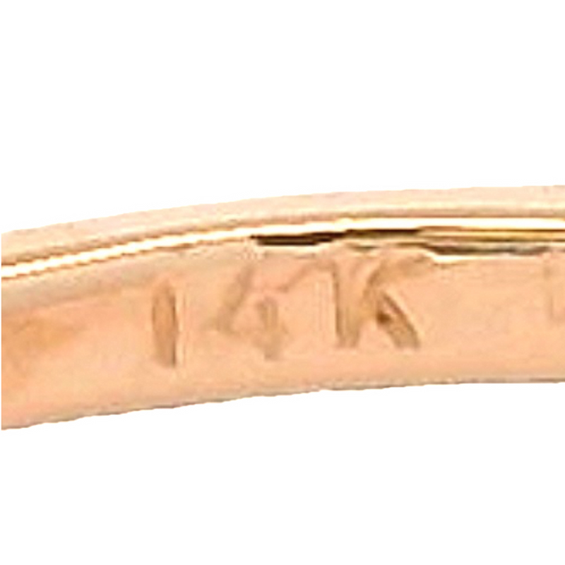 Anillo de compromiso con solitario de diamantes engastados en bisel, oro rosa de 14 kt, apilable (b)