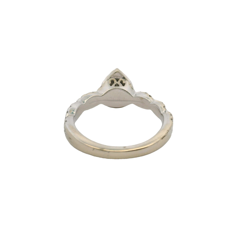 Neil Lane 14kt White Gold Pear Cut Diamond Halo Twist Band Engagement Ring Size 6.5