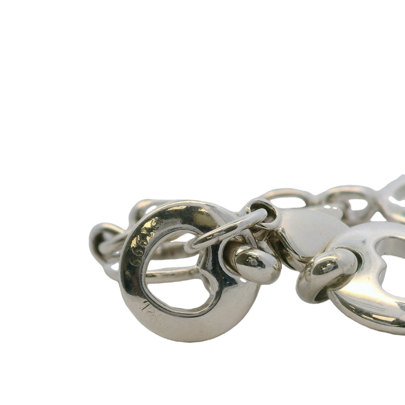 Vintage 1999 Tiffany & Co 925 Sterling Silver Open Heart Link 7" Bracelet