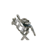 Vintage 925 Sterling Silver and Colored Enamel Guitar Player Musician Charm