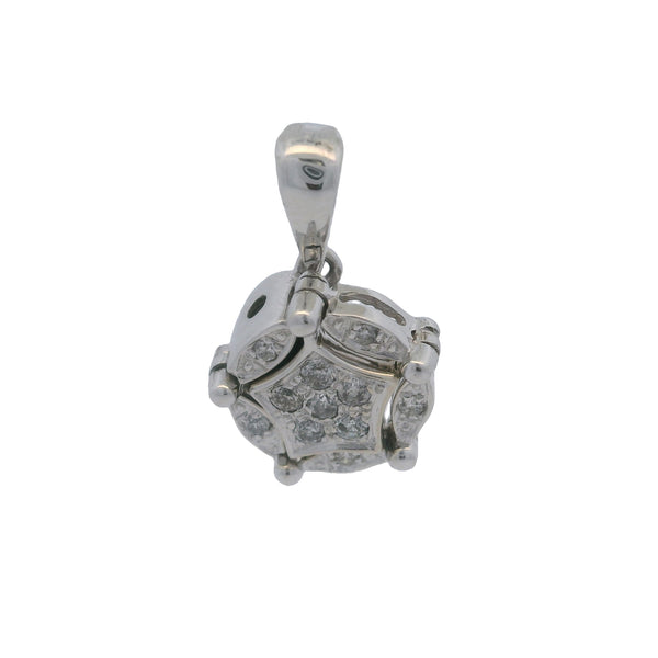Colgante EFFY de oro blanco de 14 kt y diamantes con halo magnético convertible a estrella colgante larga