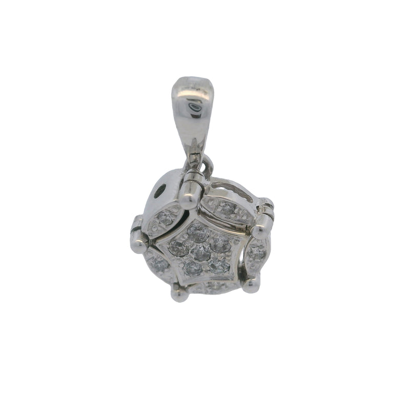 Colgante EFFY de oro blanco de 14 kt y diamantes con halo magnético convertible a estrella colgante larga