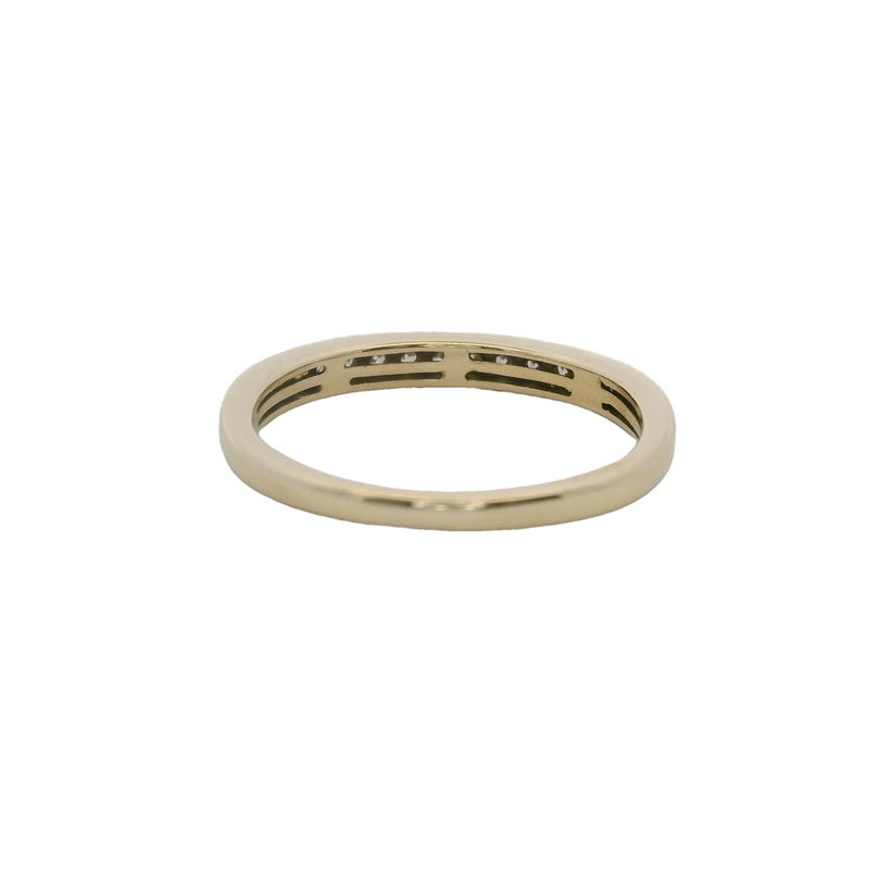 10kt Yellow Gold and Diamond Half-Eternity Stackable Wedding Band Ring Size 7